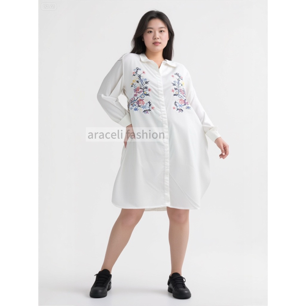 TUNIK JUMBO BORDIR BUNGA WANITA