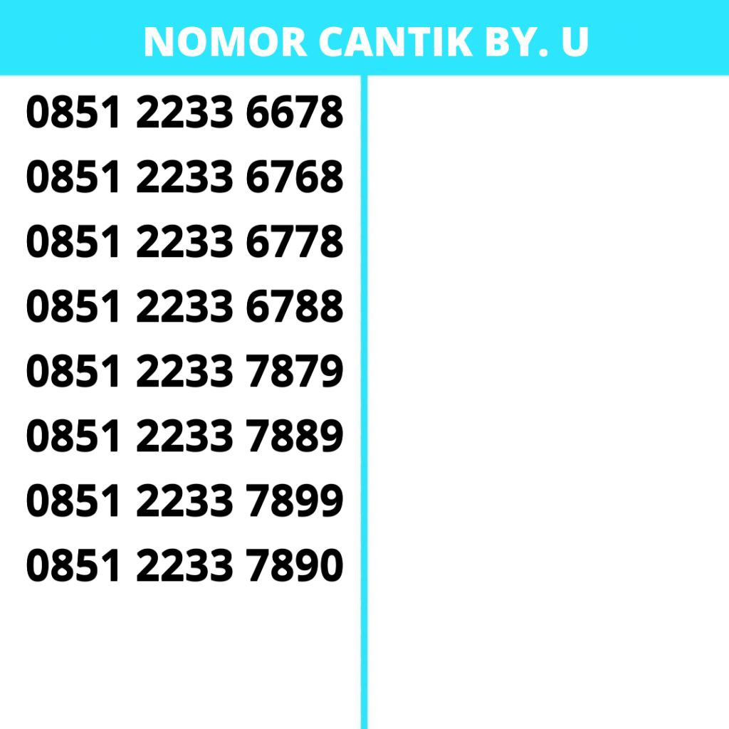 NOMOR CANTIK KARTU PERDANA BY U TELKOMSEL