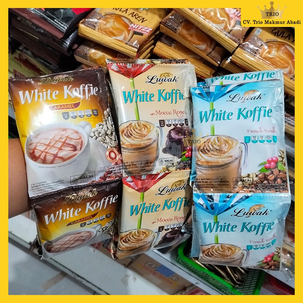 

Luwak Kopi Mocca Rose, Caramel, Vanilla 20g Renteng Isi 10 Sachet