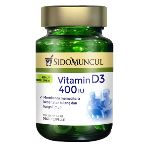 SIDOMUNCUL VITAMIN D3 400IU ISI 50 KAPSUL