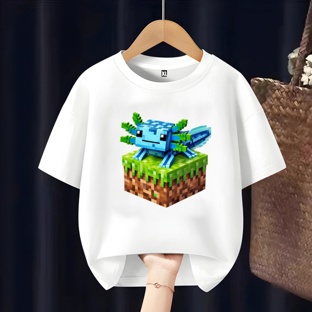 BAJU KAOS ANAK MINECRAFT AXOLOTL FREE CUSTOM NAMA