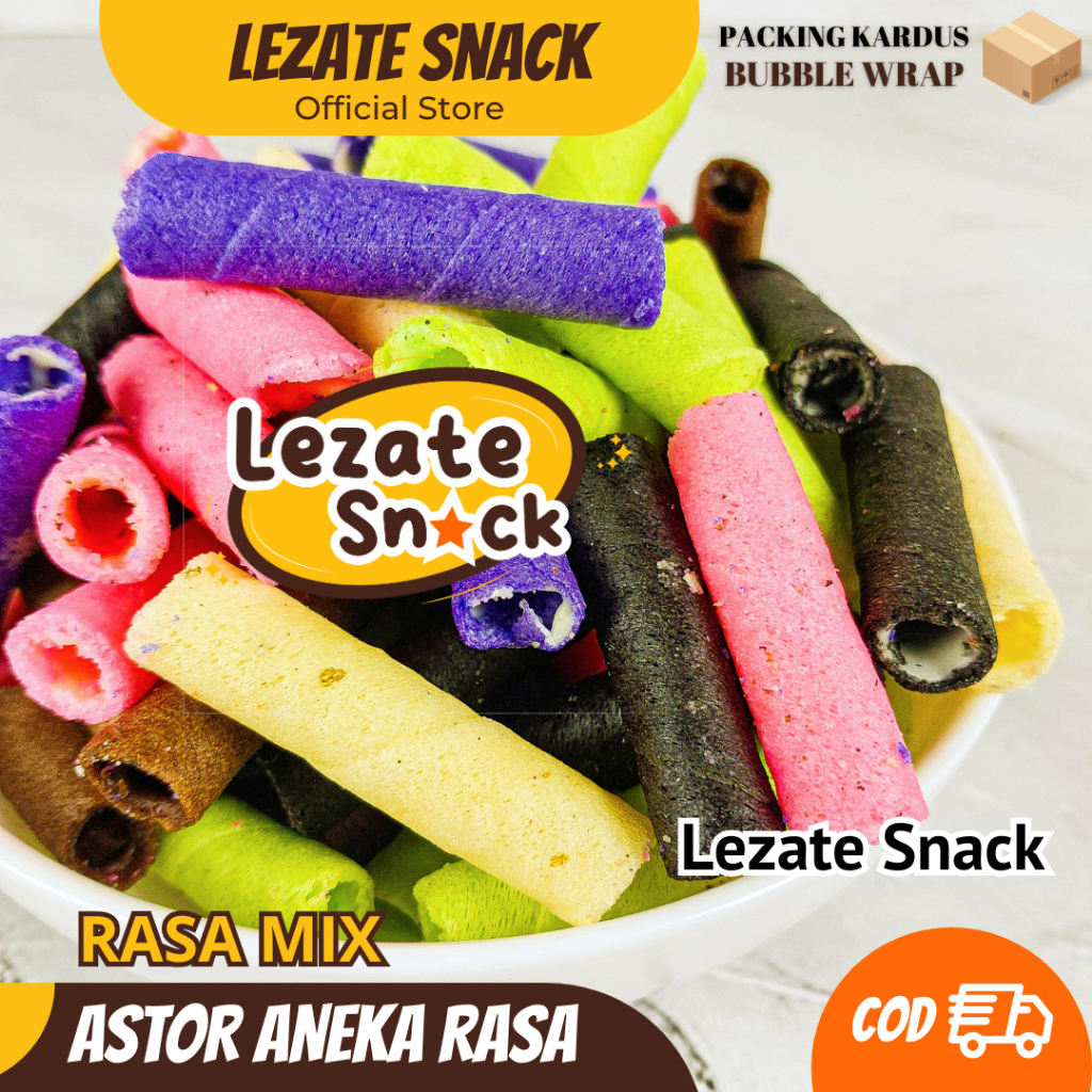

Astor Mini Campur 500gr Kiloan Murah Rasa Mix Coklat Strawberry Blueberry Pandan Vanila Blackforest Enak Manis Renyah / Wafer Roll Coklat Kacang Kiloan Greentea Astor Kiloan Barcelona / Wafer Rolls Coklat Vanila Lezate Snack SEDAP SNACK