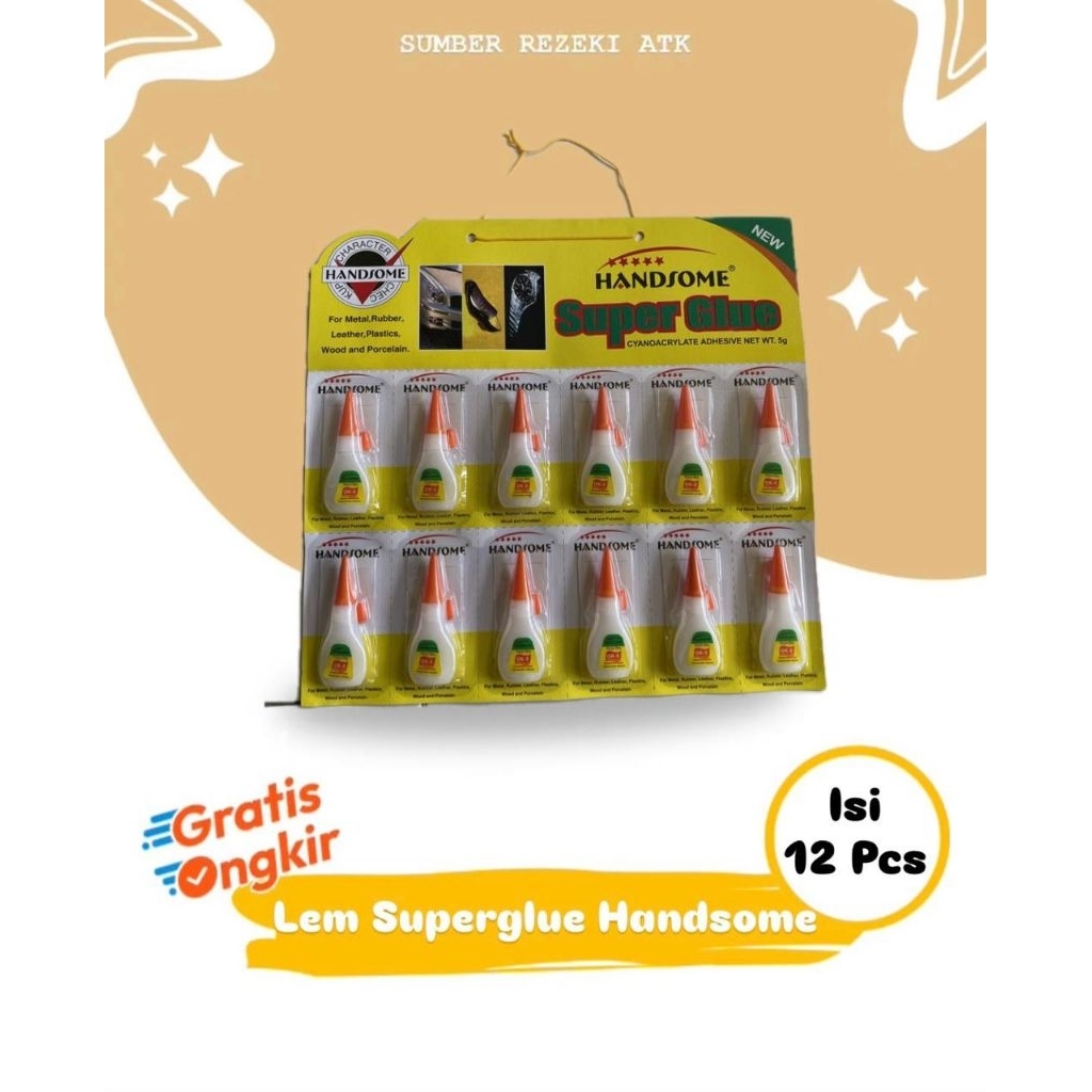 

Lem Superglue Handsome Lembaran (Isi 12 Pcs)
