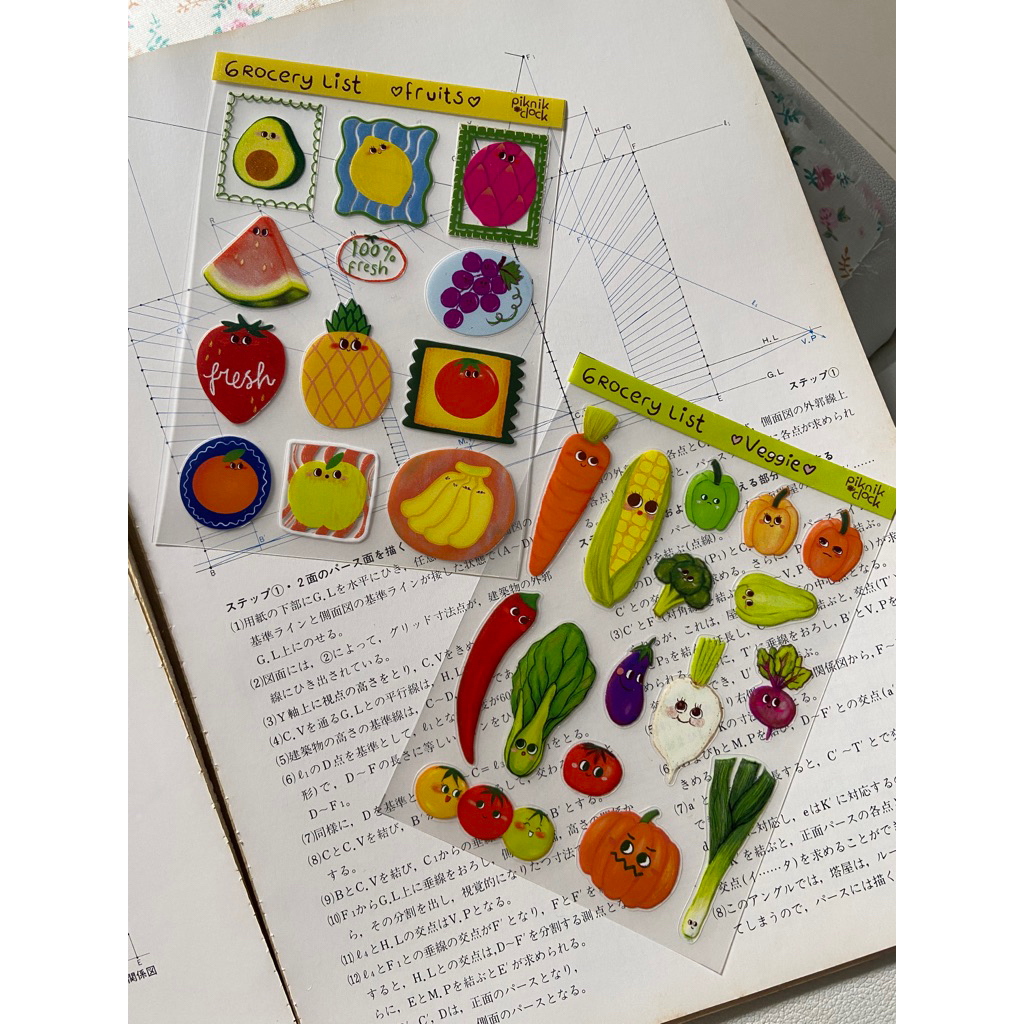 

Grocery List Deco Transparent Sticker - Fruit or Veggie