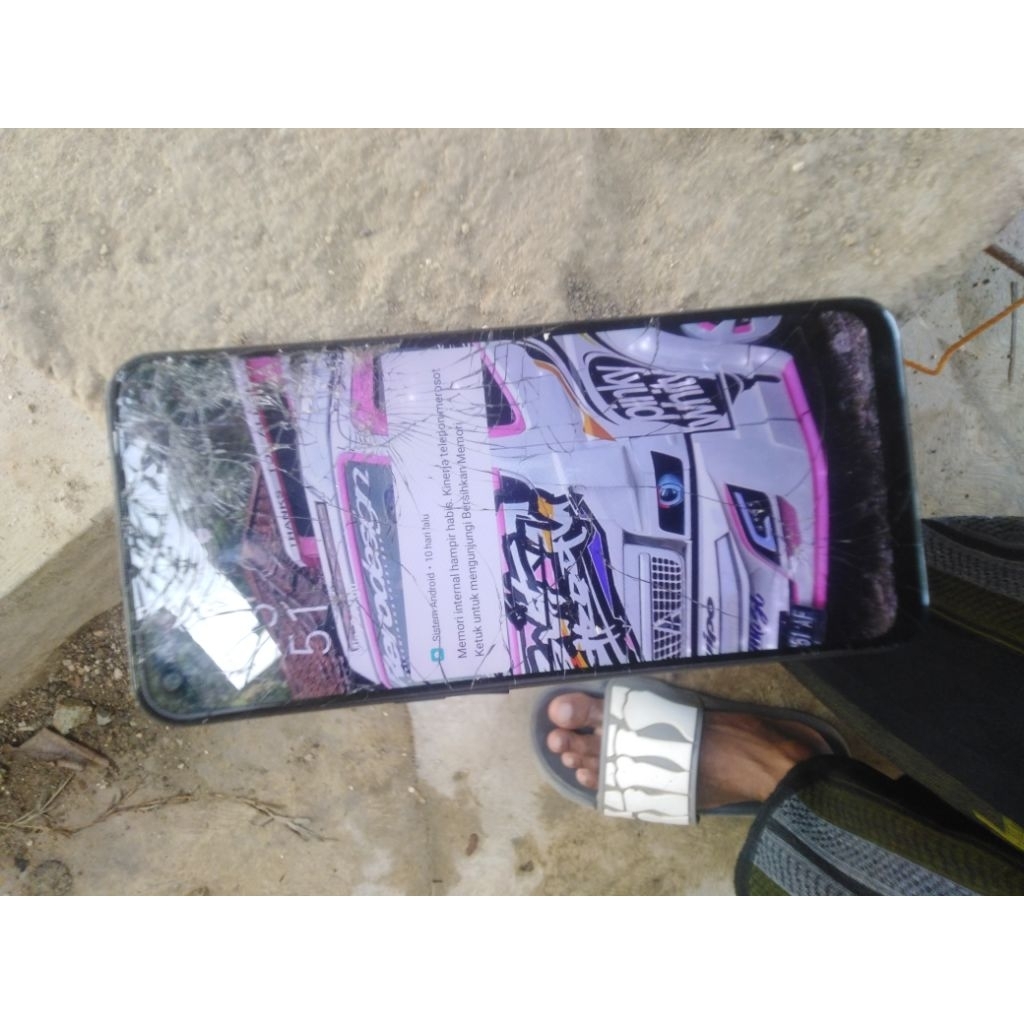 lcd oppo a33 retak seribu