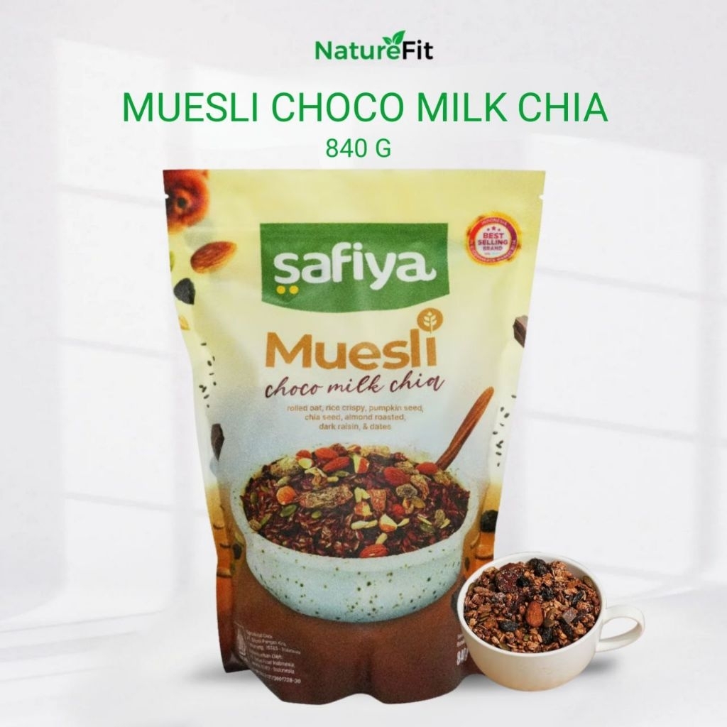 

Safiya Muesli Choco Milk 840 Gram With Chiaseed Sereal Oatmeal Diet Premium