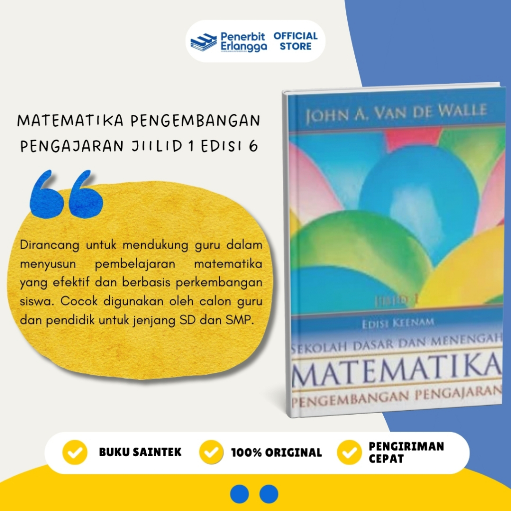 [Erlangga Official] Matematika Pengembangan Pelajaran Jilid 1 Edisi 6 - John A. Van De Walle