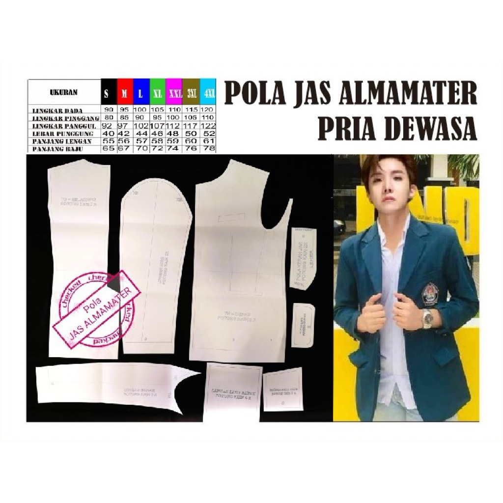 Pola jas almamater pria dewasa Pola jahit Pola baju Pola jahit RJI