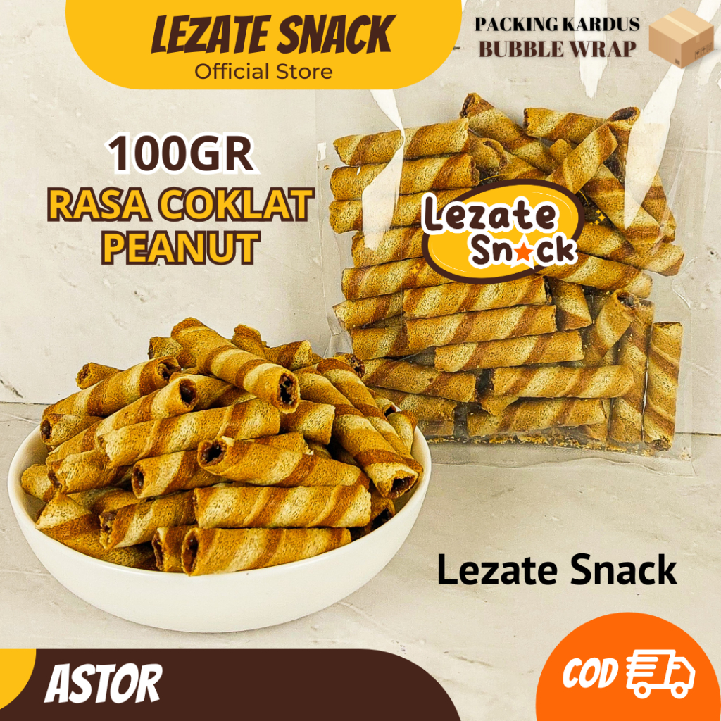 

Astor Mini Choco Peanut 100gr Kiloan Murah Enak Manis Renyah / Wafer Roll Coklat Kacang Kiloan Greentea Vanila Astor Kiloan Barcelona / Wafer Rolls Coklat Blackforest Vanila Lezate Snack