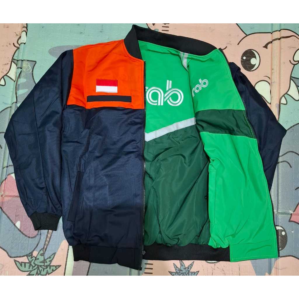 INI JAKET BUKAN ROMPI JAKET GRB ORI LALAMOVE SETENGAH HITAM LOGO BORDIR READY M-4XL
