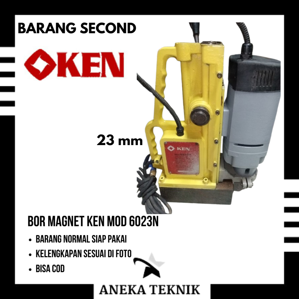 Magnetic Core Drill 23mm Mt2 1200W KEN-6023N Mesin Bor Duduk Magnet Presisi