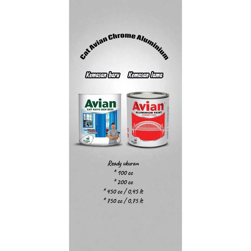 CAT BESI SILVER 1/2 KG , Cat Avian Chrome Aluminum 0,45 lt ,cat minyak alumunium