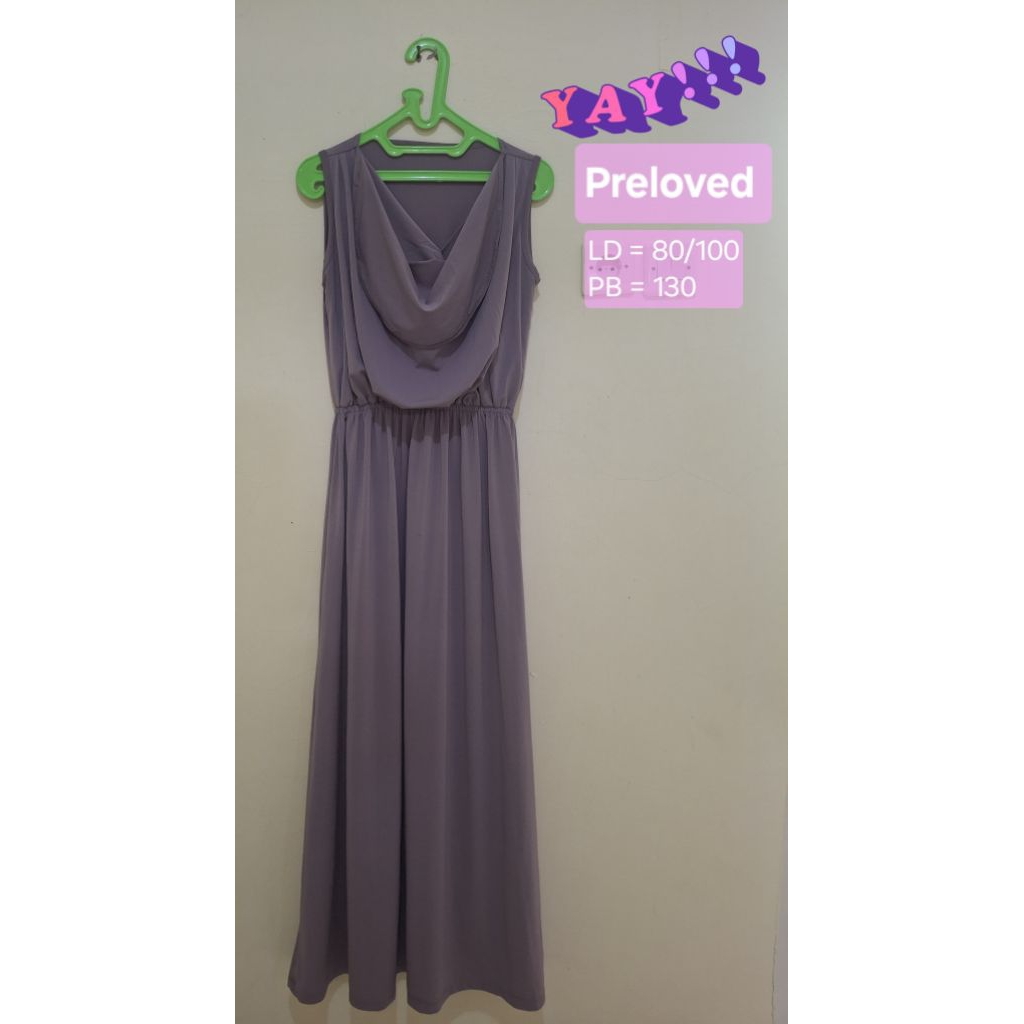 Preloved dress gaun ungu cantik