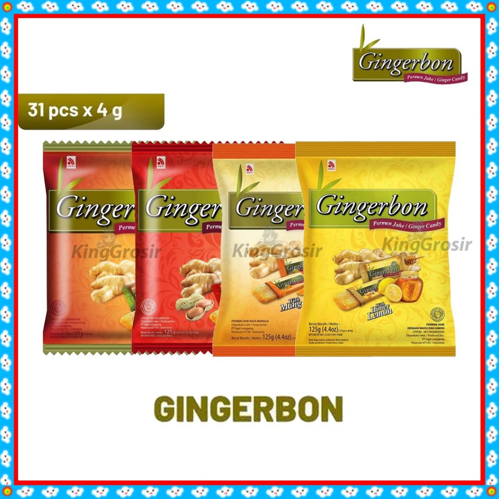 

GIngerbon Candy 125gr Permen Jahe Lunak Aneka Rasa / Kapal Api Permen Gingerbon