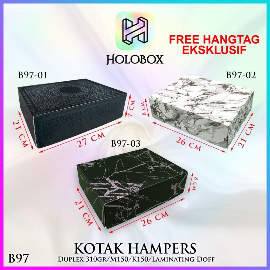 

Box Hampers / Kotak Kado / Gift box / Dus Packaging Sarung Mukena Hijab / 26 x 21 x8 cm / B97