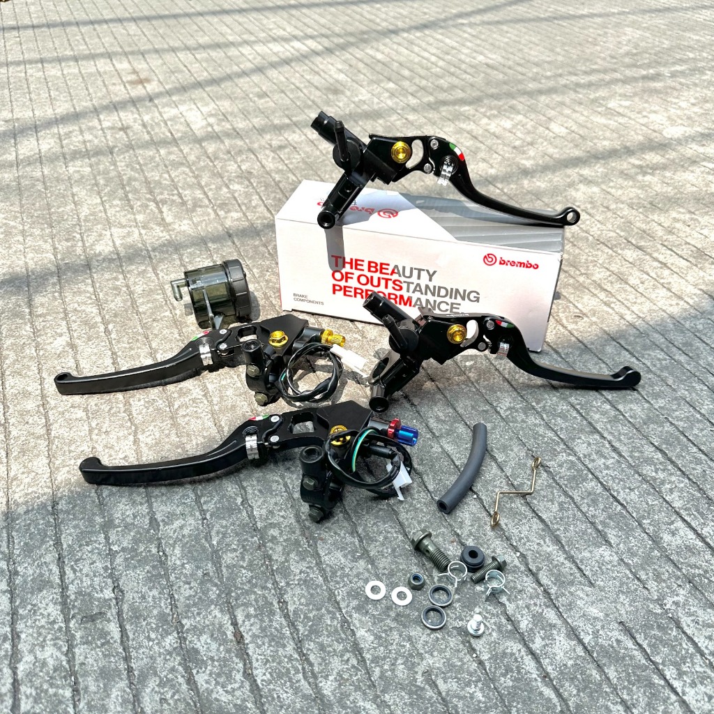 HANDLE BRAKE FULLSET MASTER REM SET RCS98 BREMBO MASTER REM KANAN 1 TABUNG MINYAK REM SMOKE JUMBO + 