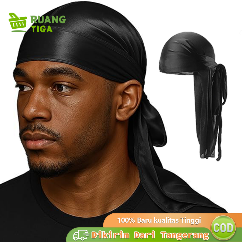 Durag Ikat Kepala Bandana Durag Ekor Panjang Hip Hop Pirate Hat Durag Rambut Bandana Chemo