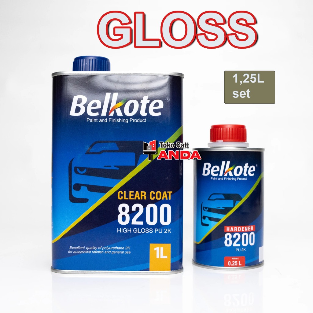 CLEAR BELKOTE 8200 gloss Pu 2k 1L set - Belkote 8200 gloss