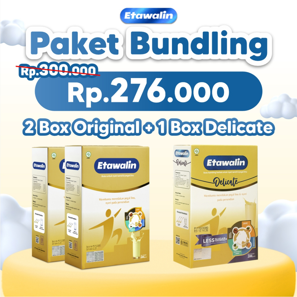 

Promo Paket Bundle Etawalin Susu Untuk Mengatasi Masalah Tulang Dan Sendi : Isi 200 Gram