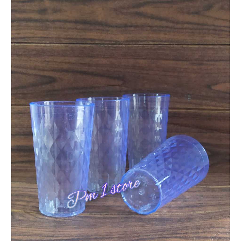 6 PCS GELAS MIKA PLASTIK TERBARU / GELAS MIKA PLASTIK KRISTAL BENING