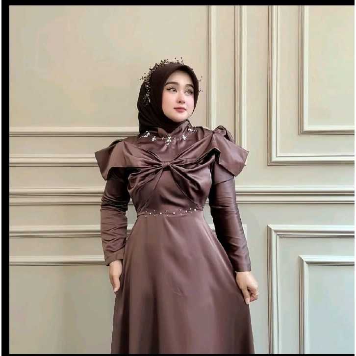 COD Alula Dress Satin Mix Payet Premium Baju Pesta Wanita Kondangan Terbaru 2026 Jumbo S M L XL XXL