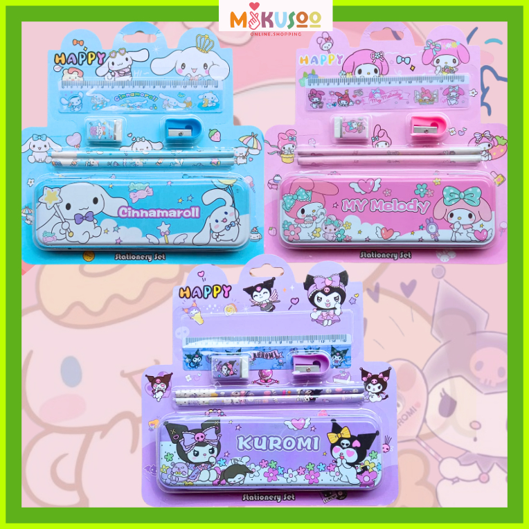 

Mikusoo Stationary Set Alat Sekolah 6 In 1 Lengkap Motif Sanrio Kuromi Cinamon Melody Lucu Kado Ulang Tahun