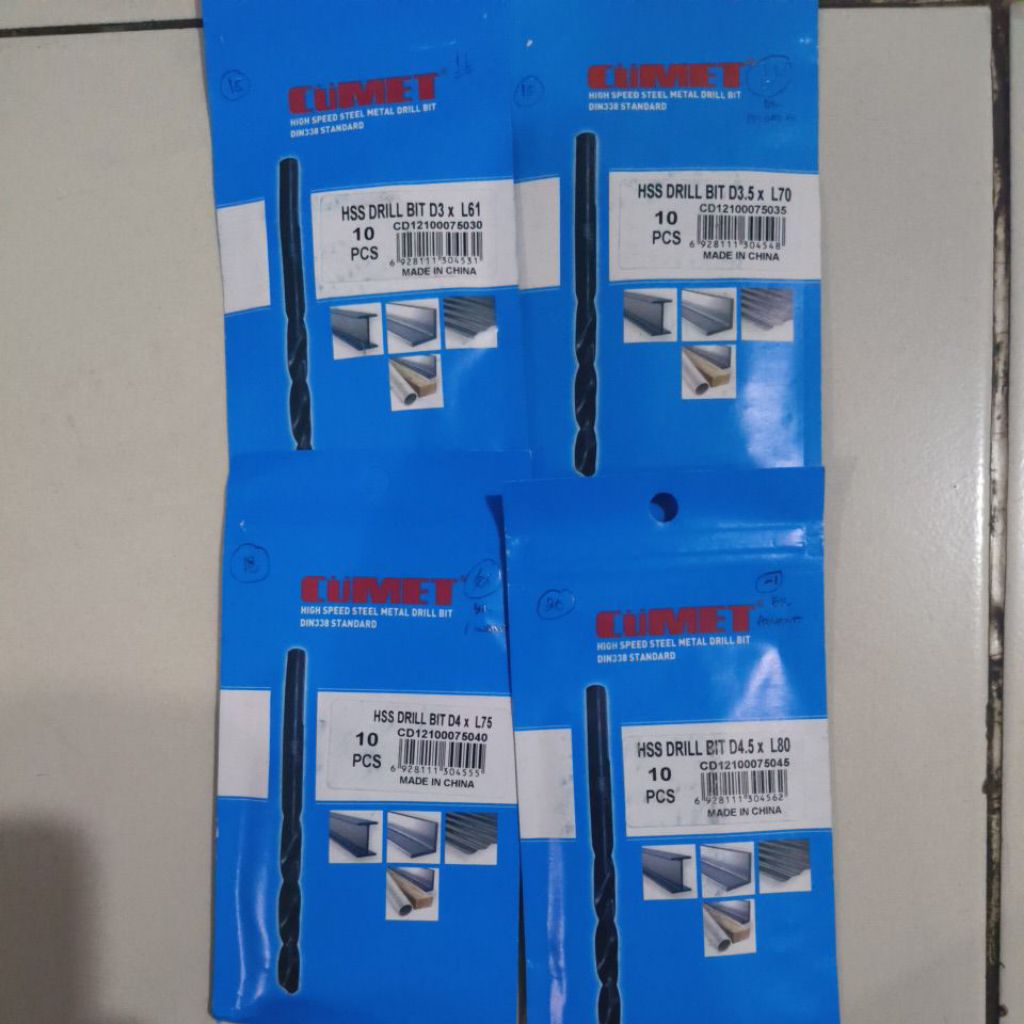 cumet HSS Drill bit- mata bor besi / black oxide