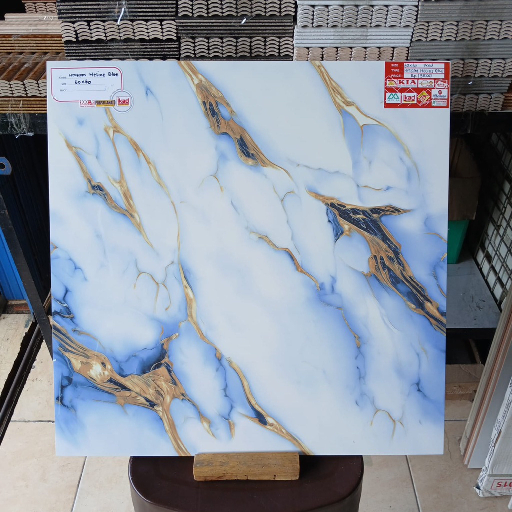 GRANITE LANTAI 60x60 HELLIOS BLUE | GLOSSY | IKAD