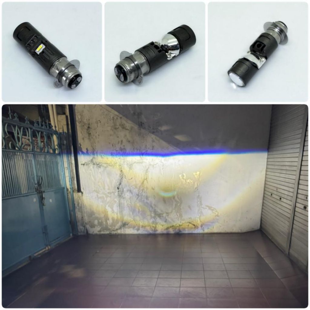 lampu LED H6 cahaya biled cut off AC DC motor bebek matic