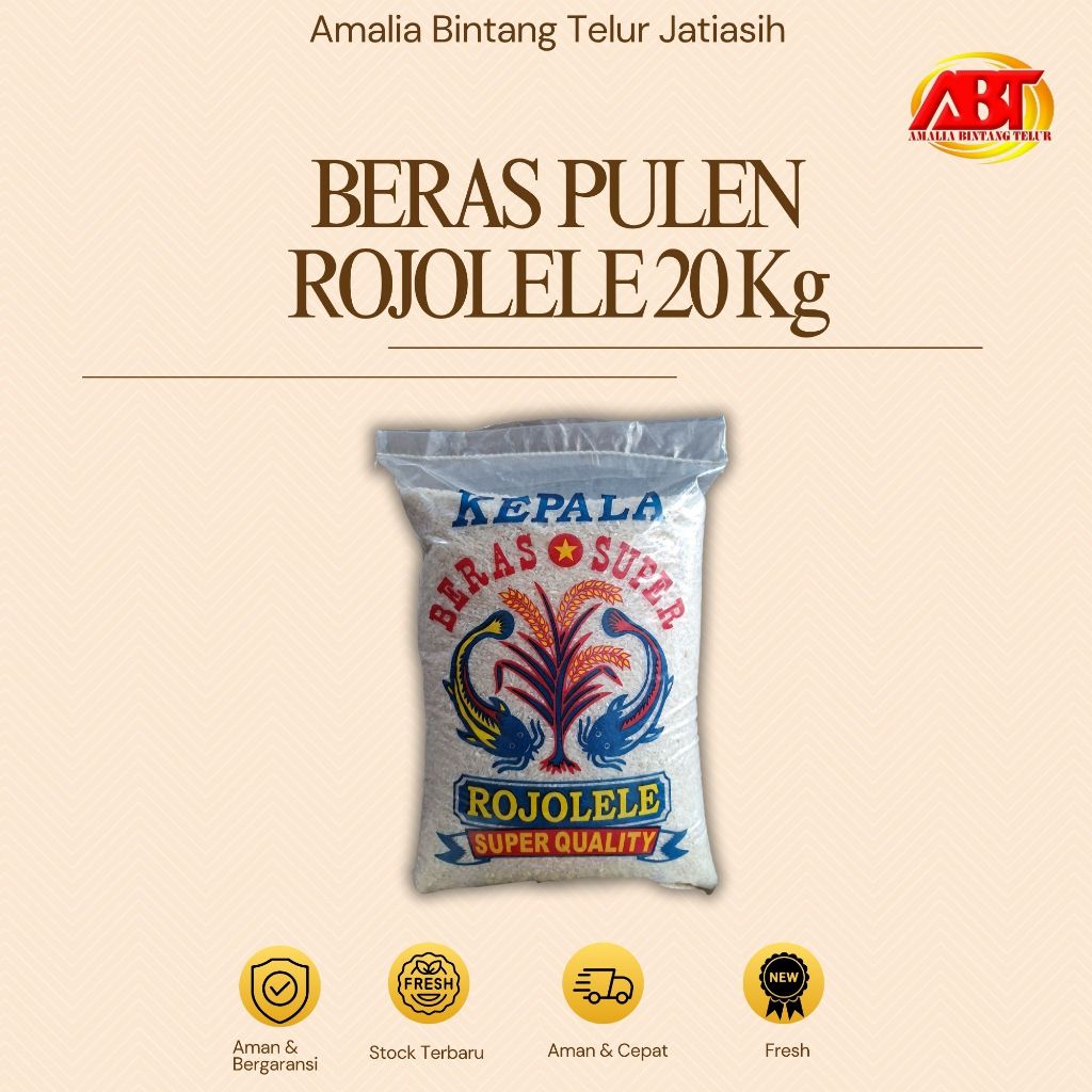 

ABT JATIASIH - Beras Pulen Rojolele 20kg Enak, Bersih dan Putih (FRESH-CEPAT-BEGARANSI)