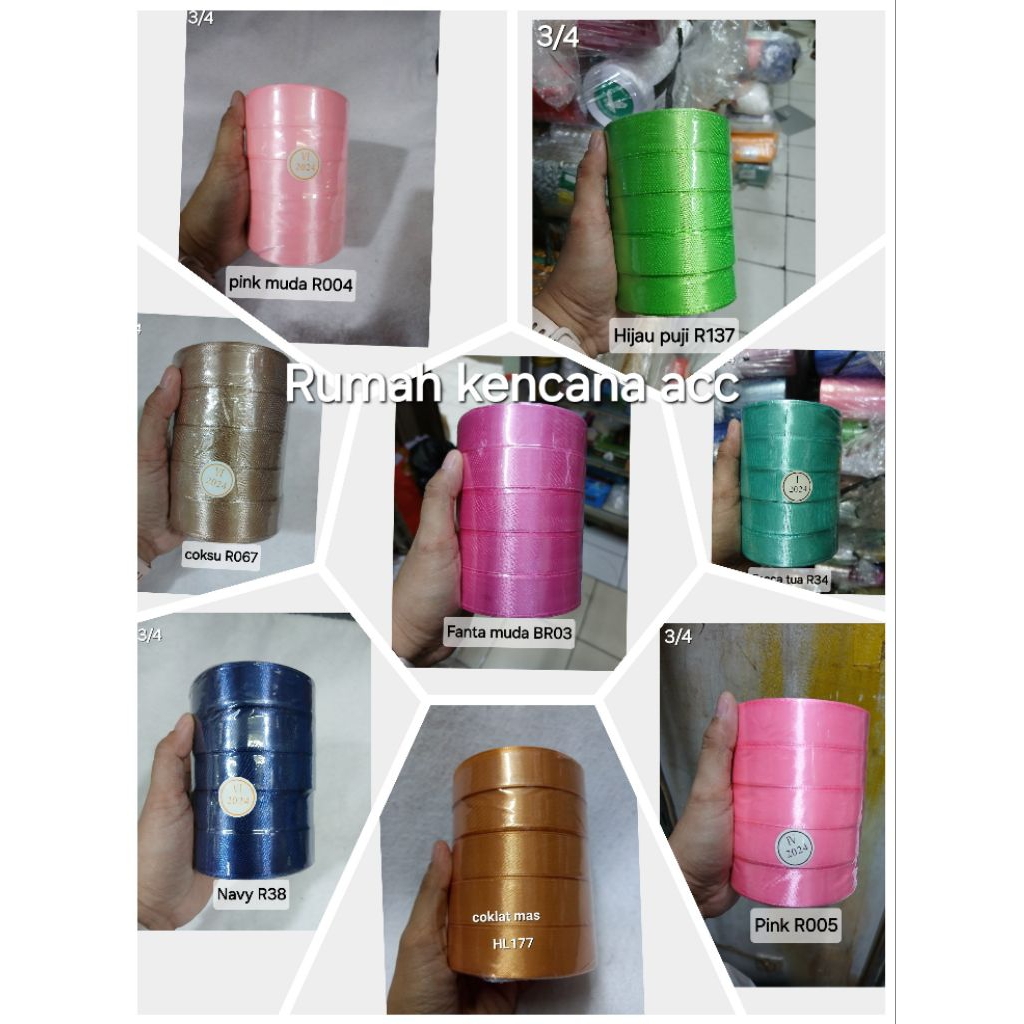 

Pita Satin 3/4 Inch (2cm)/Slop(isi 5 roll)