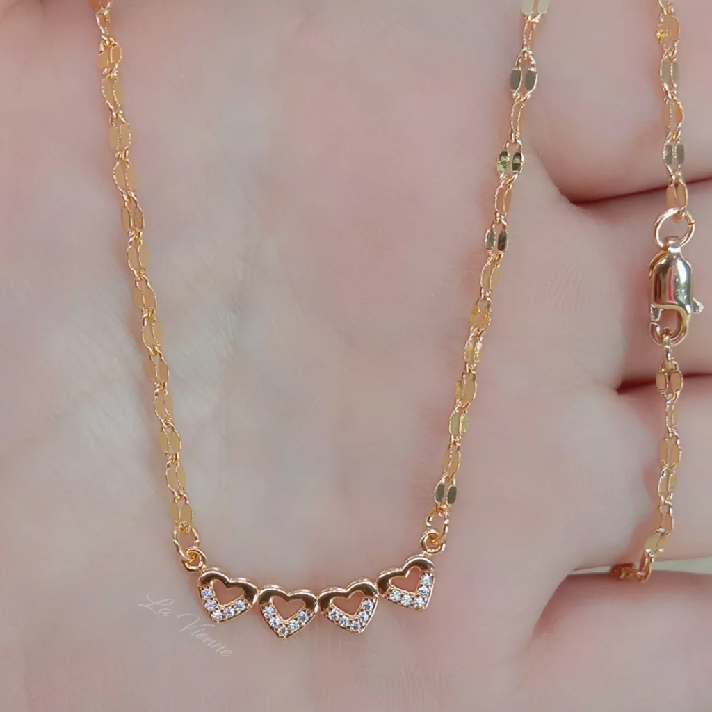 La Vienne - Tura Love Barca - Kalung Titanium Wanita Anti Karat - Perhiasan Perempuan Elegan Mewah