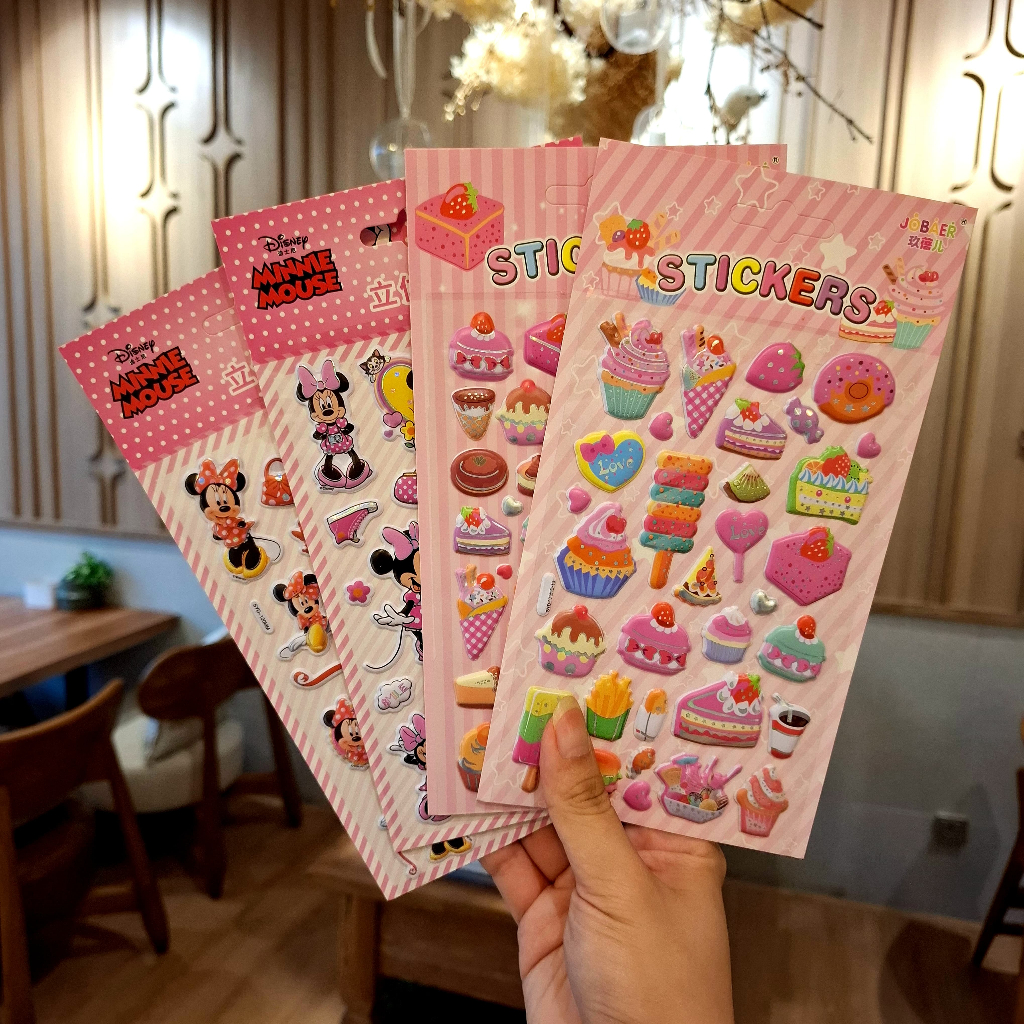 

[SYD-120HD] Sticker Timbul Gambar Tempel Stiker Premium Anak Karakter Kartun Minnie Mouse