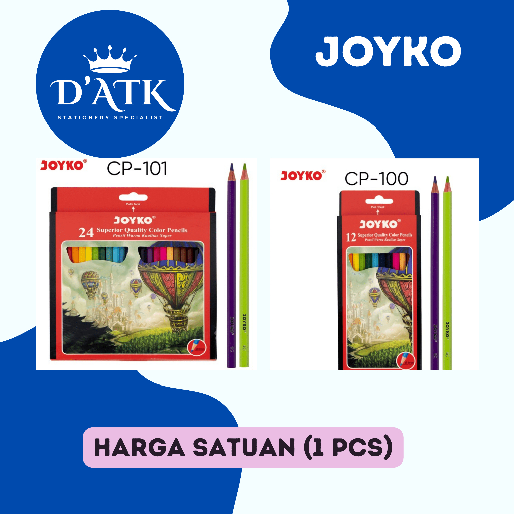 

[1PCS] JOYKO PENSIL WARNA CP-100 (12 Warna ) CP-101 (24 Warna) / Pensil Warna Joyko