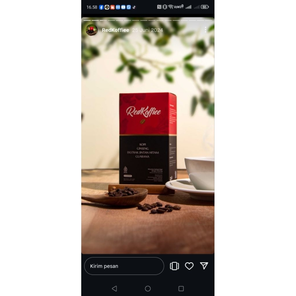 

red koffie 1 box isi 10 sachet original
