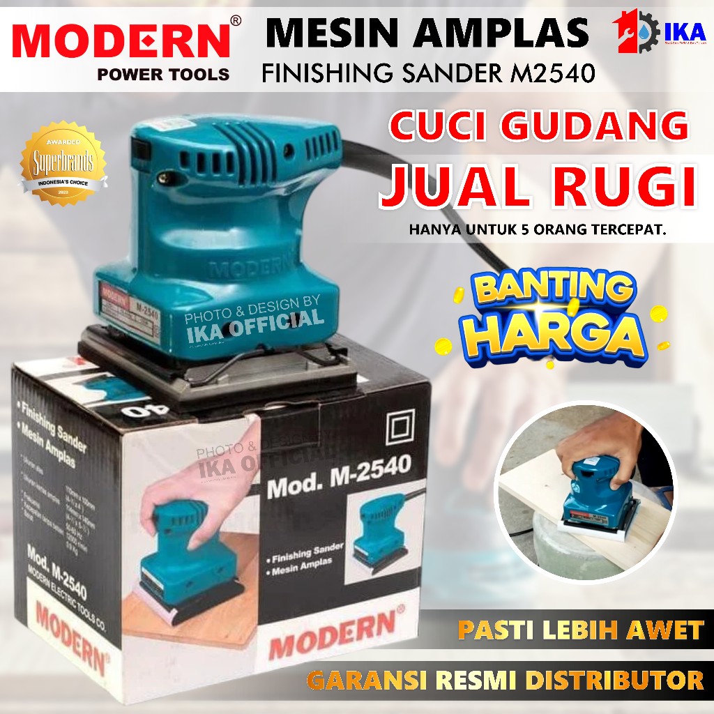Mesin Amplas Modern M-2540 Sander Finishing Elektrik