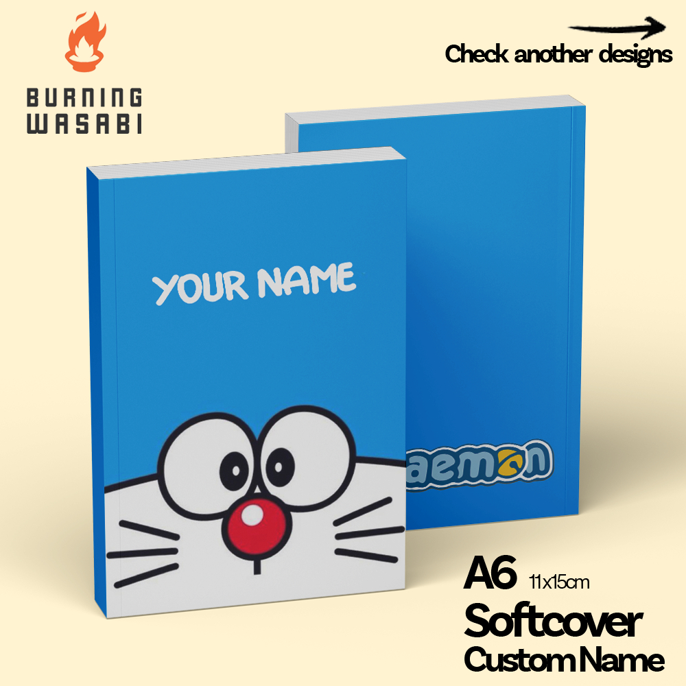 

Buku Saku Pocket Notebook Doraemon Cute Anime Softcover Custom Nama Anime Diary A6 Polos