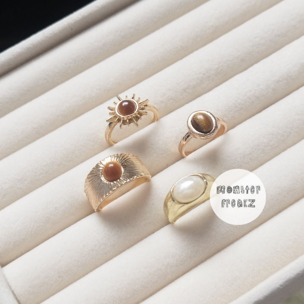 Soul Crystal Ring | Cincin Kristal Vintage, Cincin Pria Wanita, Gaya Retro, Model Aesthetic Murah Ar