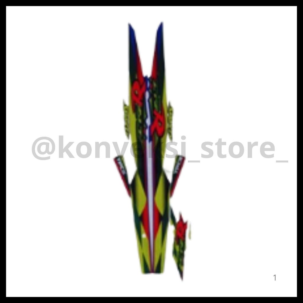 Stiker Striping Yamaha F1ZR 1998 Hijau Putih  List Body Stiker Standar F1ZR 1998 Terbaik