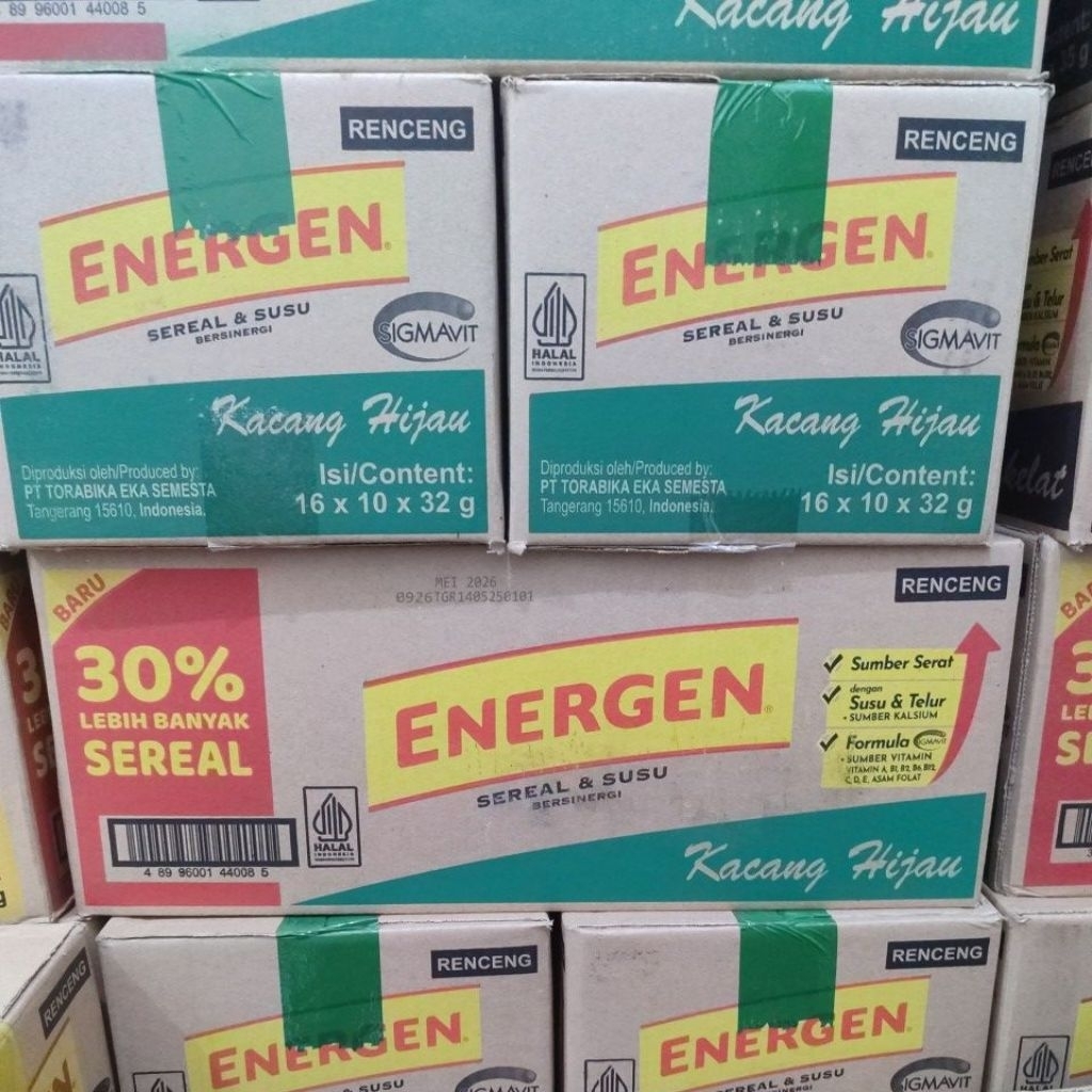 

ENERGEN SEREAL RASA KACANG HIJAU - (KARTON) 16RC X 10SC