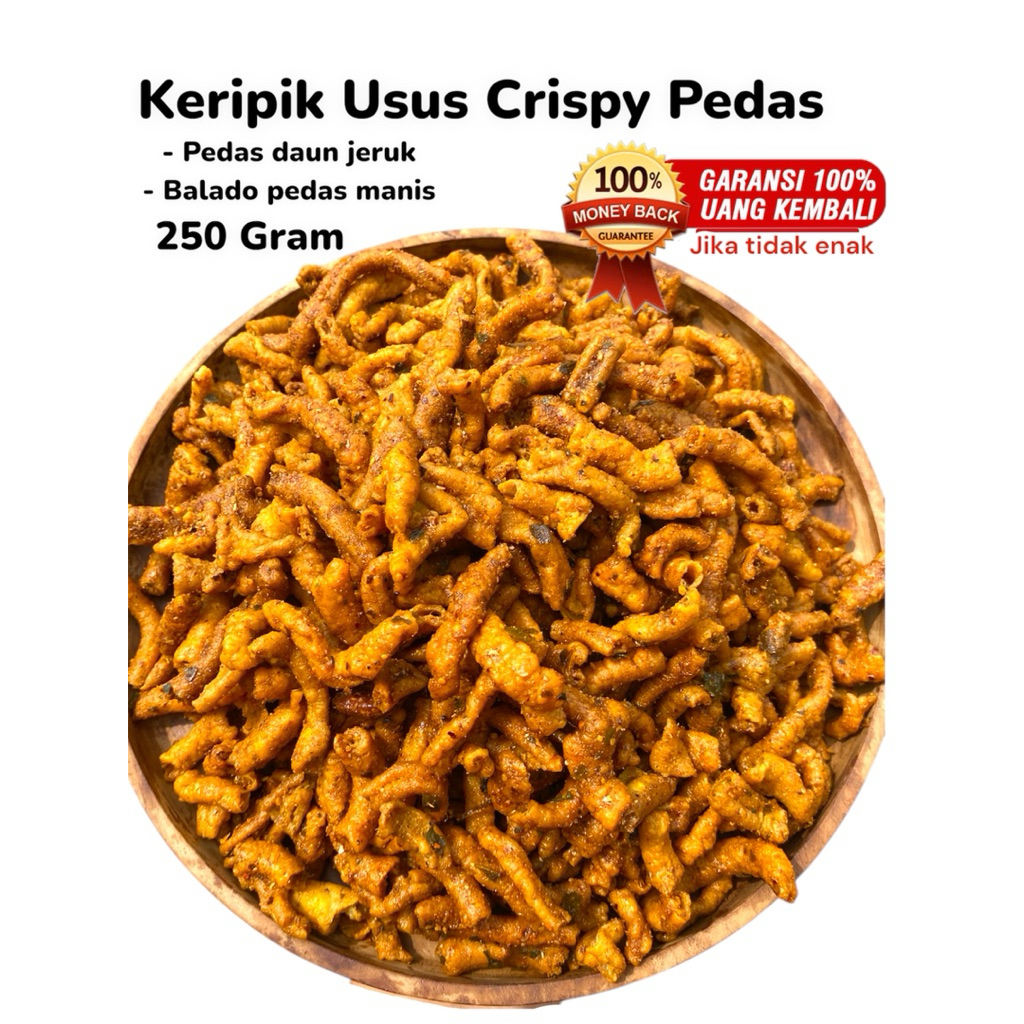 

Keripik Usus Ayam Crispy Pedas Mantap 250 Gram