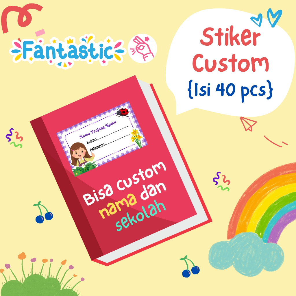 

Custom Nama Custom Karakter Stiker Mapel - Label Buku Pelajaran Sekolah - Stiker Mata Pelajaran