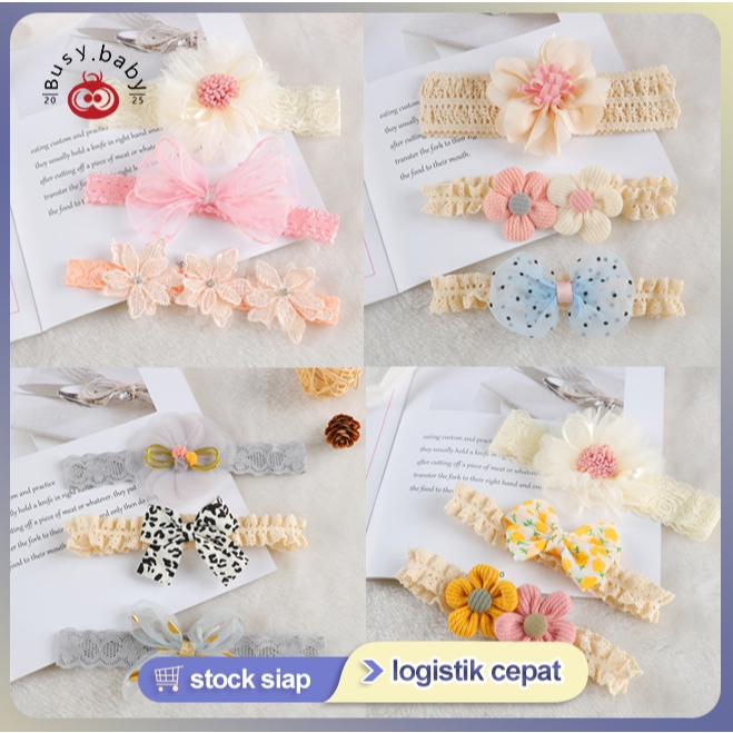 Pita Rambut Bayi Lucu Putri Busur Mahkota Bunga Mahkota Anak Aksesoris Rambut Anak-Anak Set Hiasan K