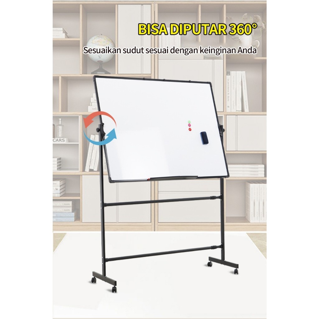 

Whiteboard Standing Kaki 90x120 cm / Papan Tulis Whiteboard / Papan Tulis Magnet / Papan Tulis Standing