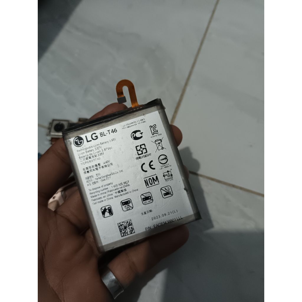 baterai LG V60 copotan