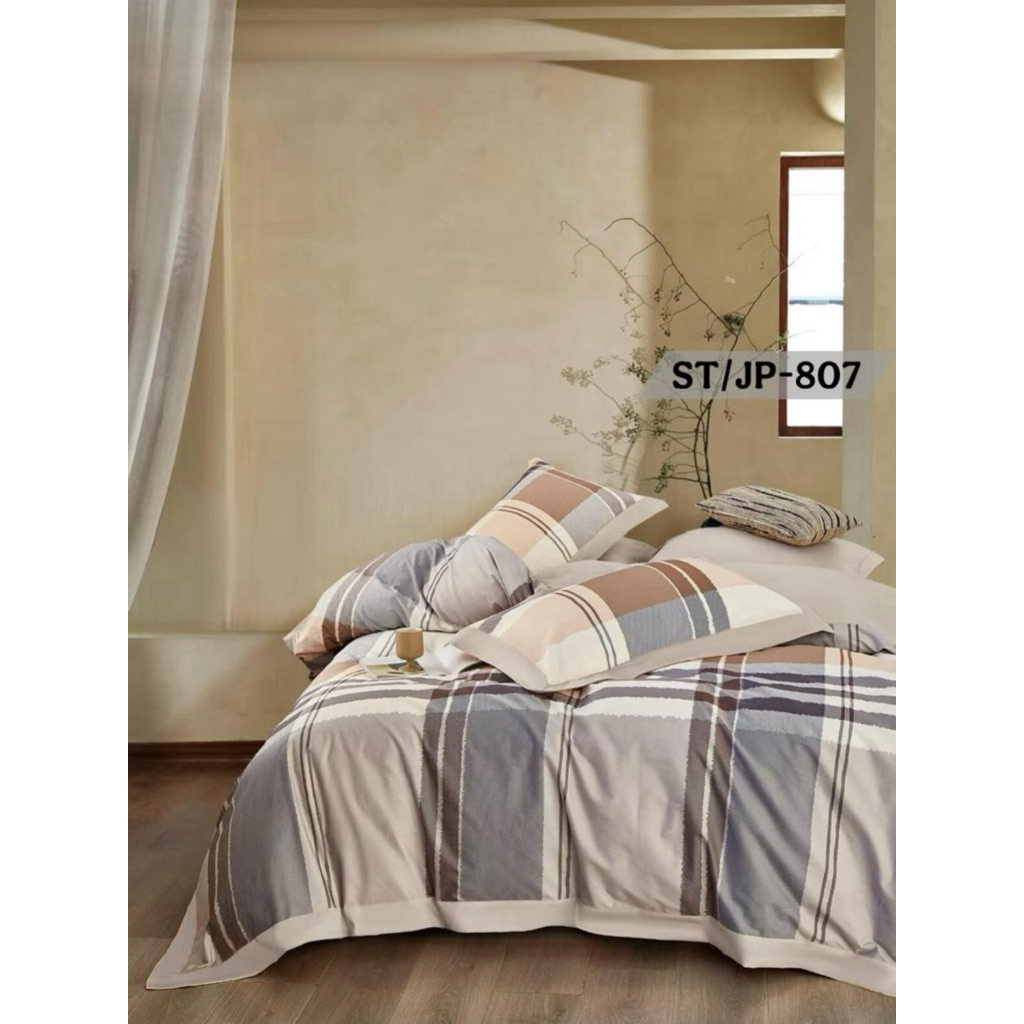 Kain sprei katun Jepang Motif Garis / Abstrak
