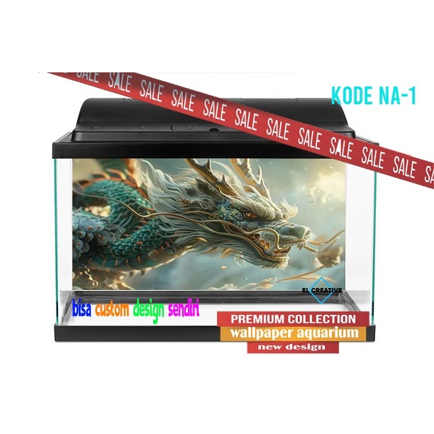 stiker sticker background aquarium 3d timbul jumbo kaca akrilik besar gambar aquaspace chana naga