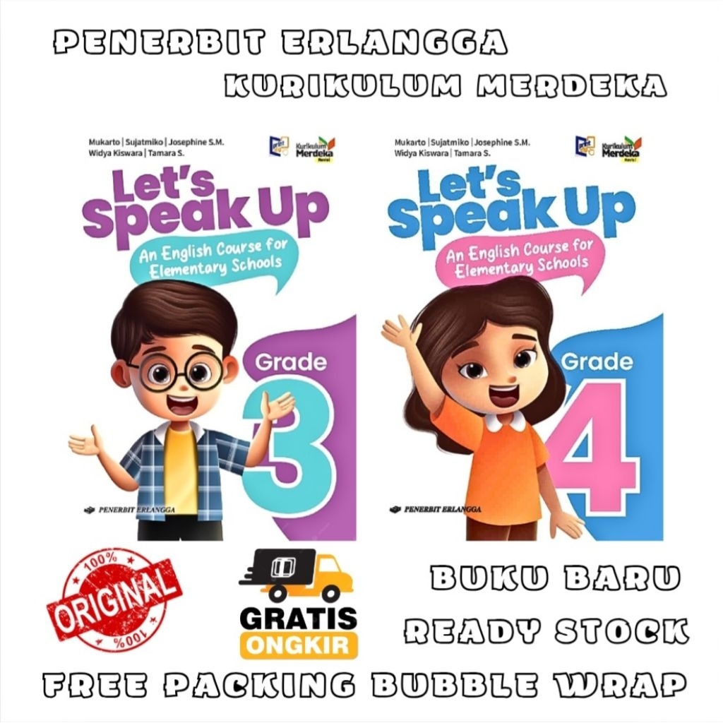 Buku Let's Speak Up Kelas 3 4 SD/MI Erlangga Kurikulum Merdeka - Bahasa Inggris