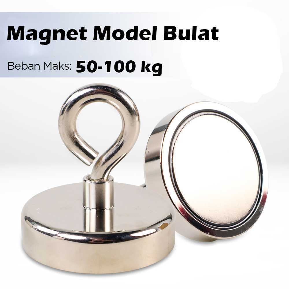 Taffware Strong Neodymium Magnet Model Bulat 48mm 85-90kg TN6 Magnet Super Kuat Cantolan Mancing Log