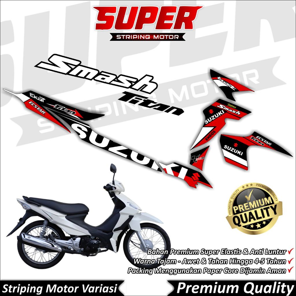 Stiker Smash Titan Anti Luntur keren Striping Smash Titan Striping Suzuki Smash Titan Racing Ecstar